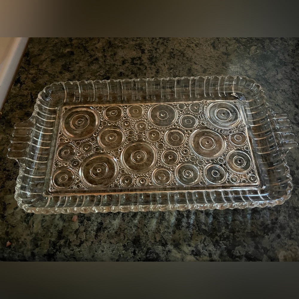 Anchor Hocking Clear Glass Vintage Rectangular Serving Tray